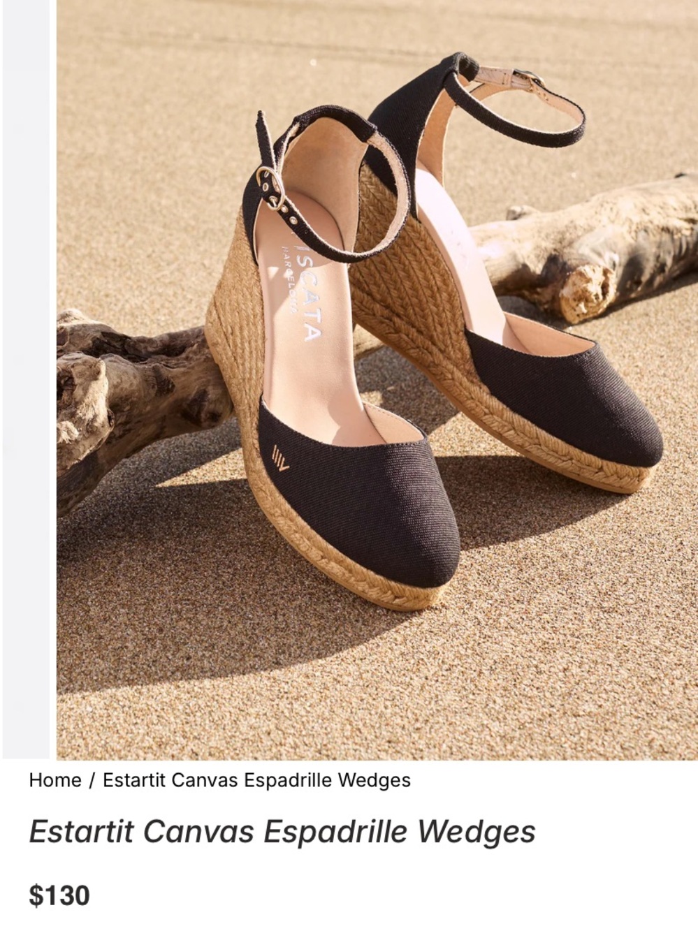 VISCATA Canvas Espadrille Wedge - Black - Picture 2 of 8